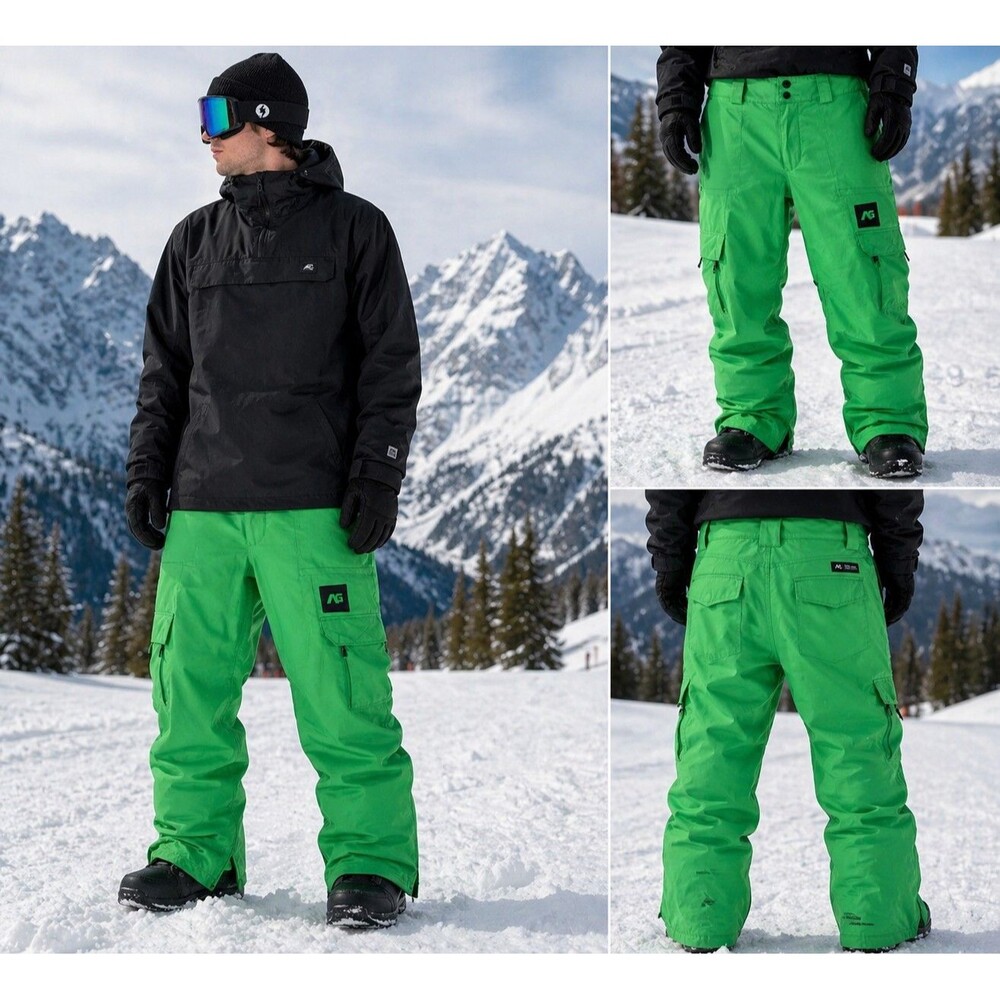 Analog Asset Ski Snowboard Pants Green 10K Cargo Insulated Men L 34x31